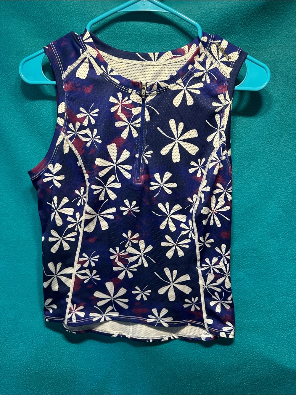 Girls' Purple Floral Athletic Tank Top